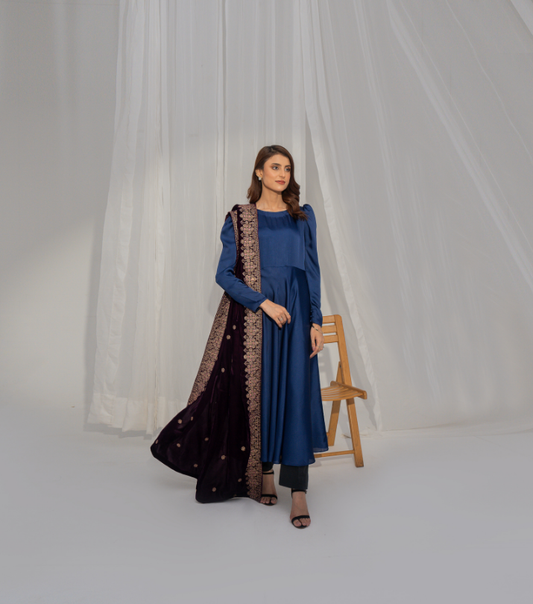 Micro 9000 Velvet Embroidered Shawl
