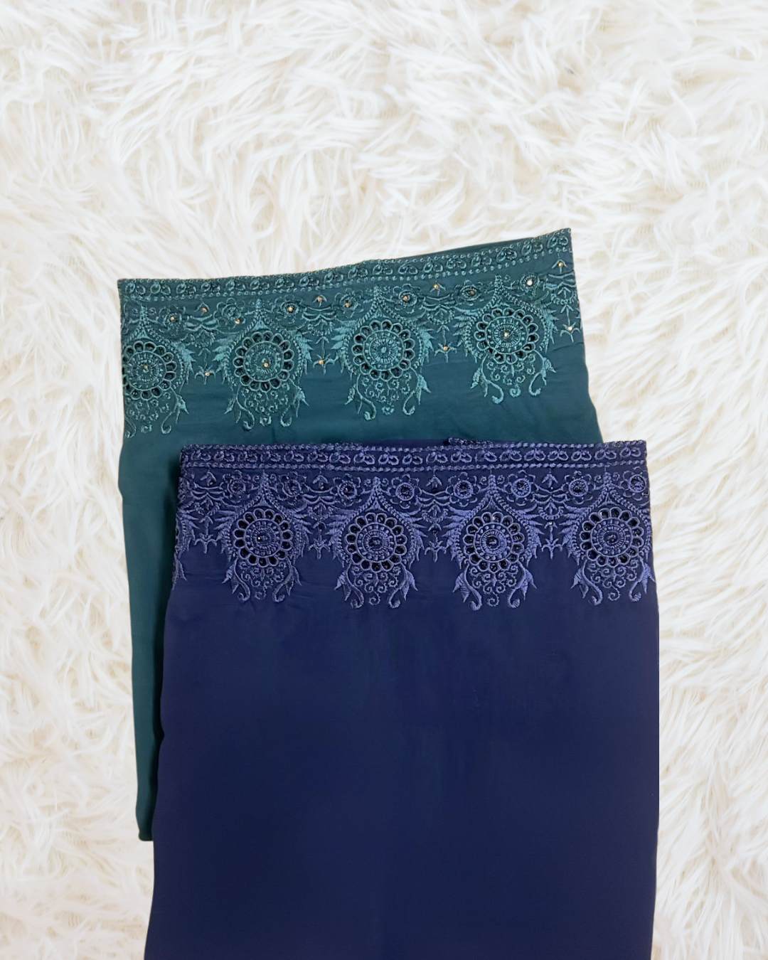 Pure Korean  Chiffon Kavia &  Embroidery   Elegance