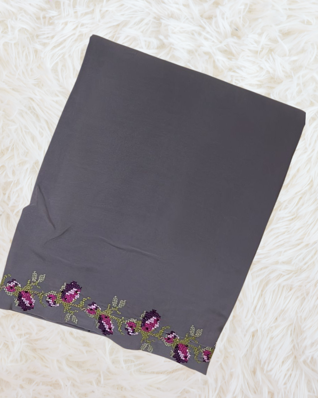 Pure Korean  Chiffon Embroidery Elegance