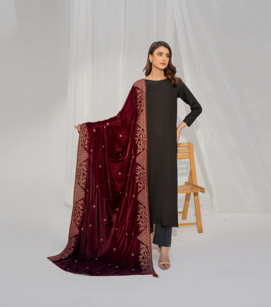 Micro 9000 Velvet Embroidered Shawl