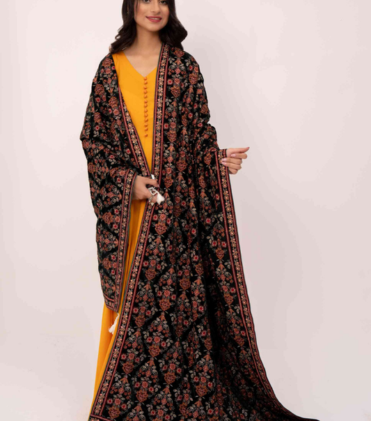 Micro 9000 Velvet Embroidered Shawl