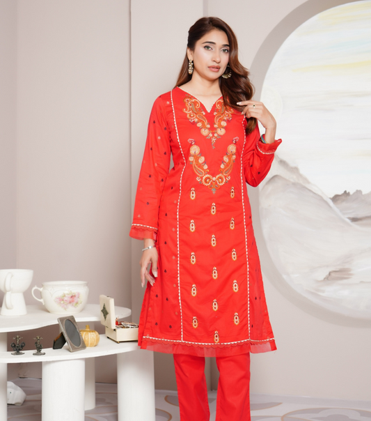Naksh Stitched Embroidered Suit