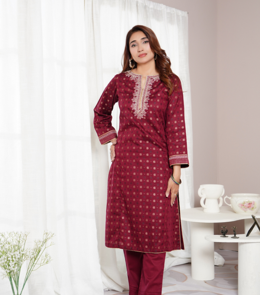 Naksh Stitched Embroidered Suit