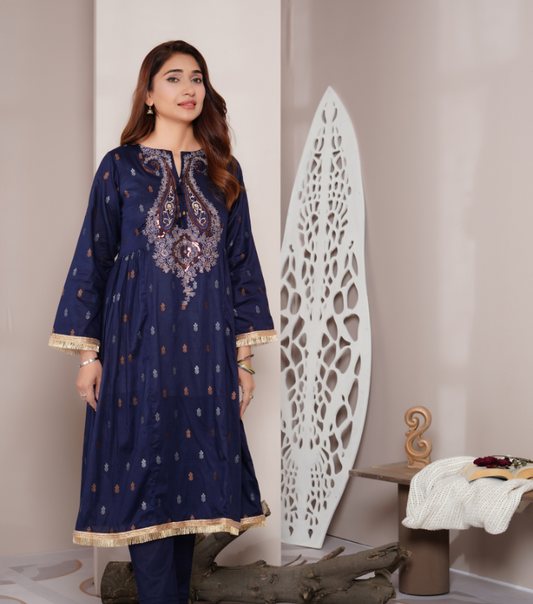 Naksh Stitched Embroidered Suit
