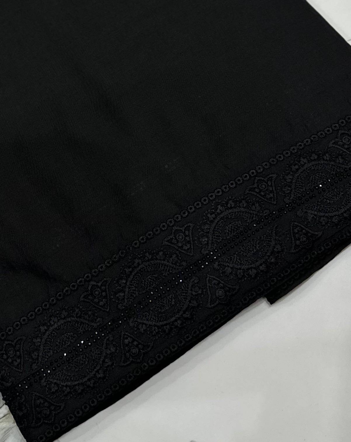 Black stone embroidered Shawl