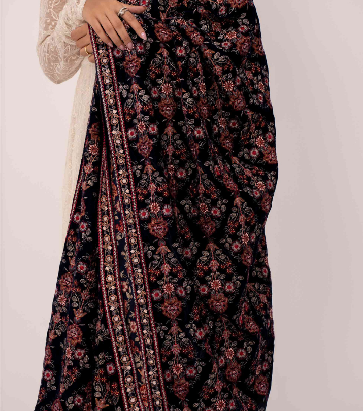 Micro 9000 Velvet Embroidered Shawl