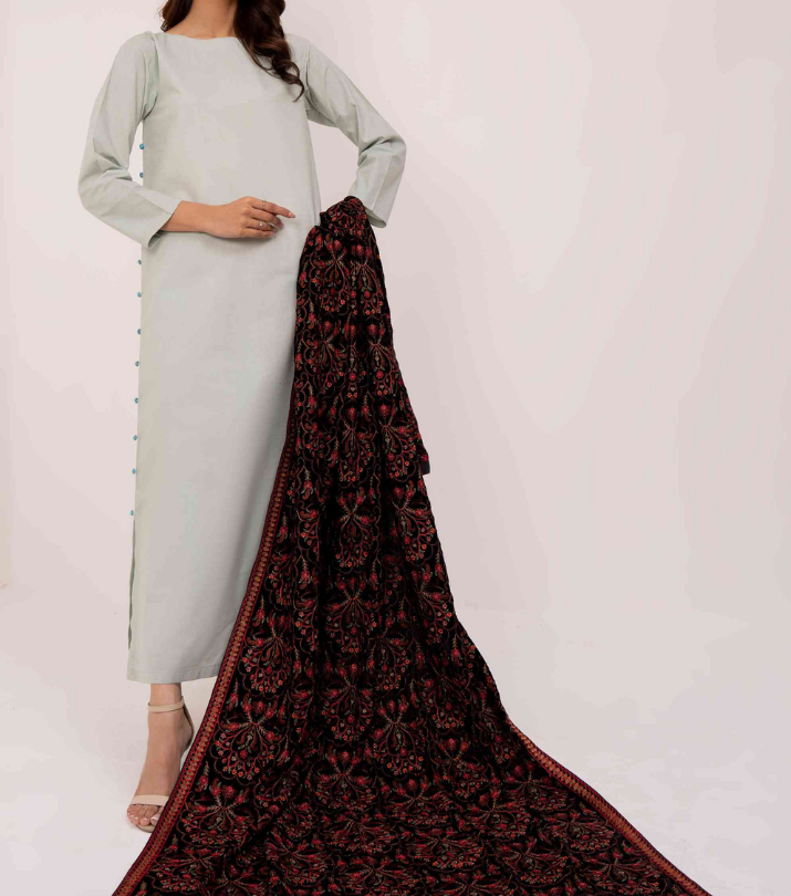 Micro 9000 Velvet Embroidered Shawl