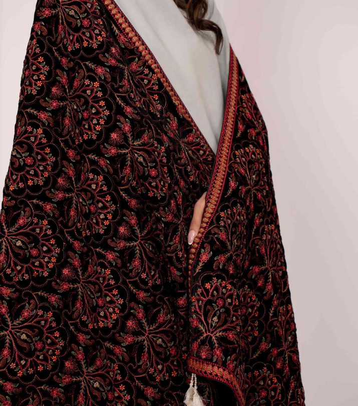 Micro 9000 Velvet Embroidered Shawl
