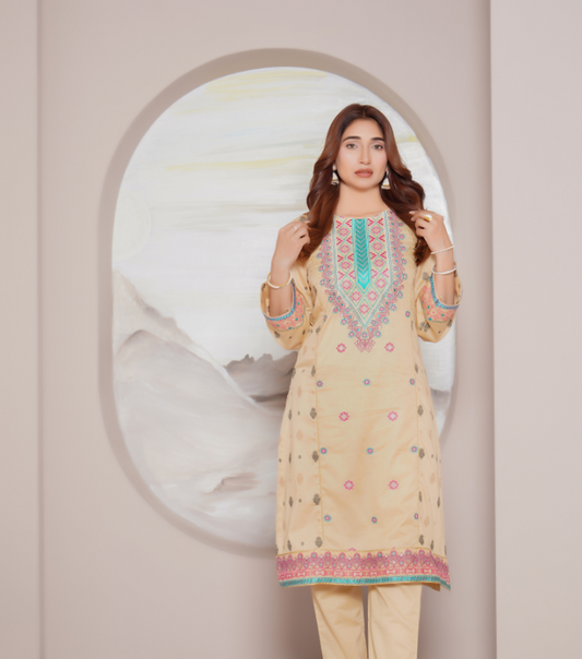 Naksh Stitched Embroidered Suit