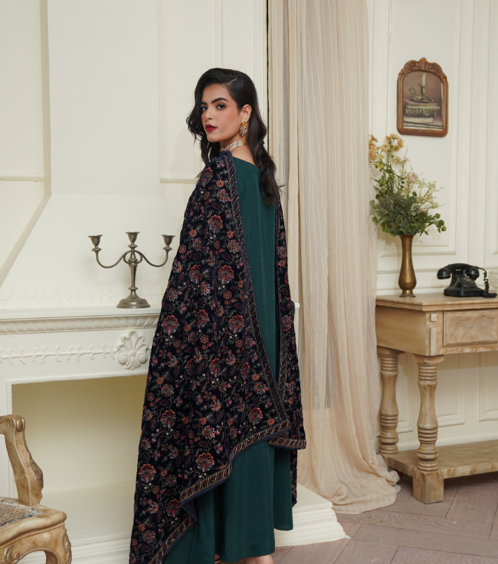 Velvet Jall Embroidered Shawls