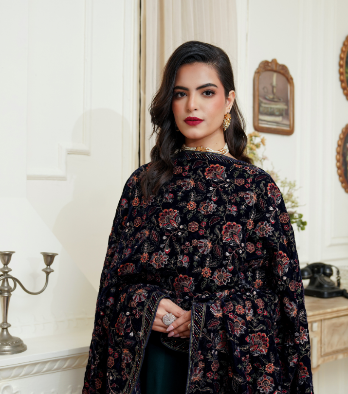 Velvet Jall Embroidered Shawls