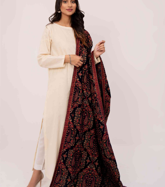 Micro 9000 Velvet Embroidered Shawl