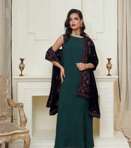 Velvet  Embroidered Shawls