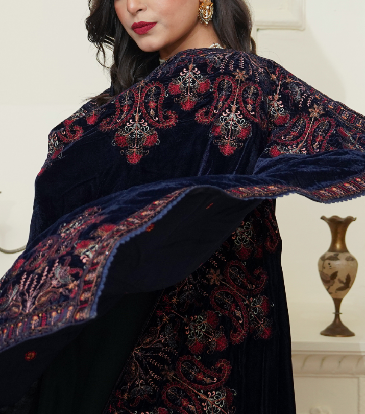 Velvet  Embroidered Shawls