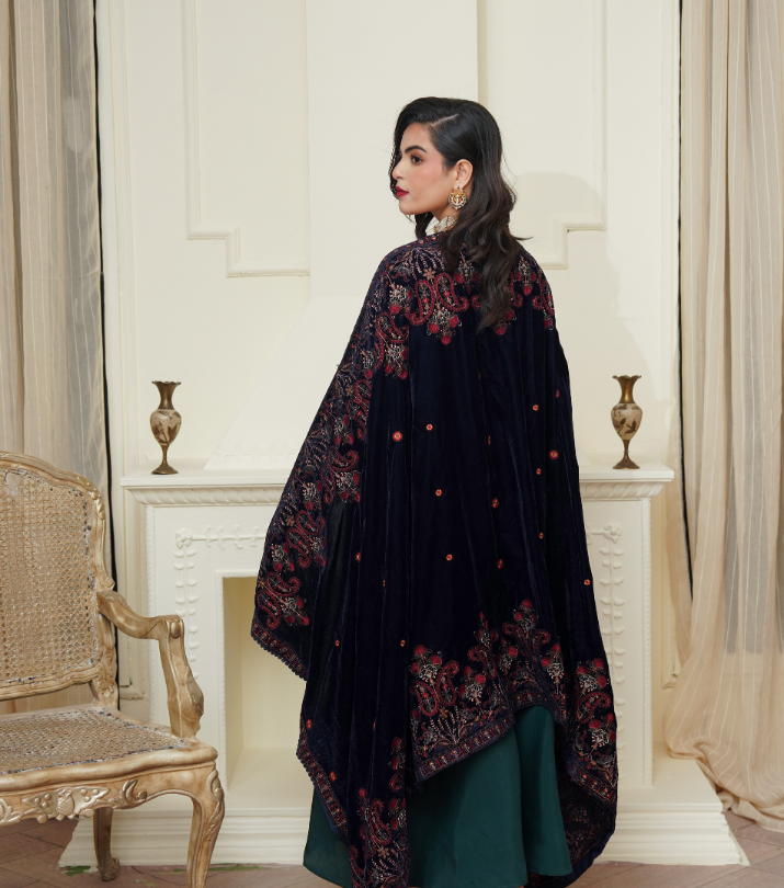 Velvet  Embroidered Shawls