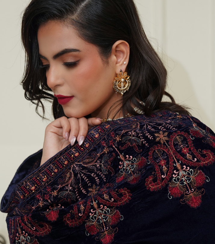 Velvet  Embroidered Shawls