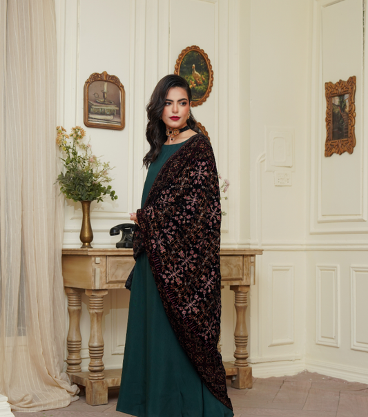 Velvet  Embroidered Shawls