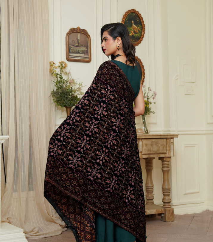 Velvet  Embroidered Shawls