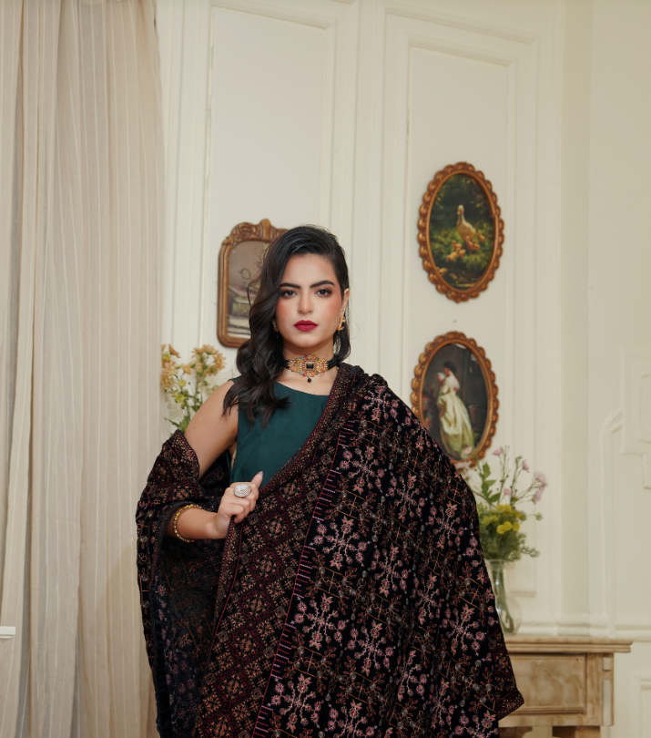 Velvet  Embroidered Shawls
