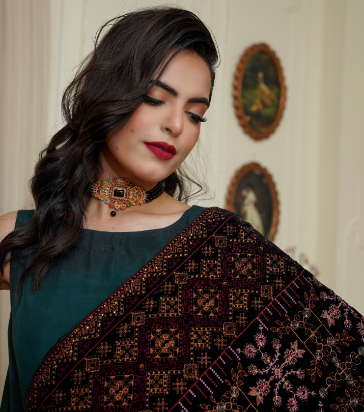 Velvet  Embroidered Shawls