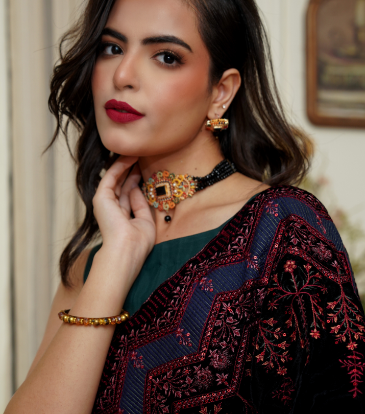 Velvet  Embroidered Shawls