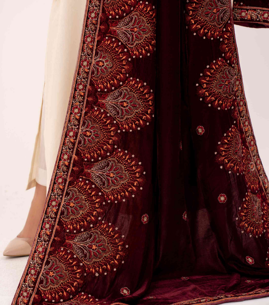 Micro 9000 Velvet Embroidered Shawl