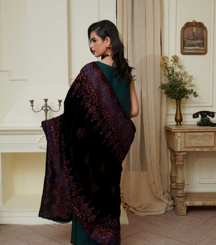 Velvet  Embroidered Shawls