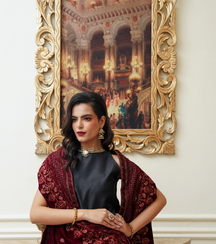 Velvet  Embroidered Shawls