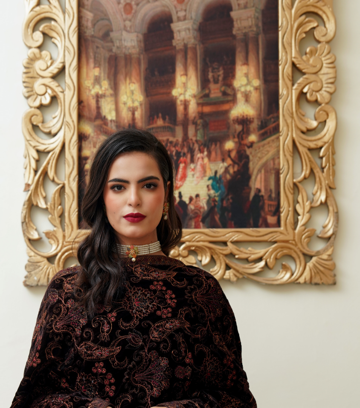 Velvet  Embroidered Shawl