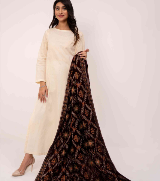 Micro 9000 Velvet Embroidered Shawl