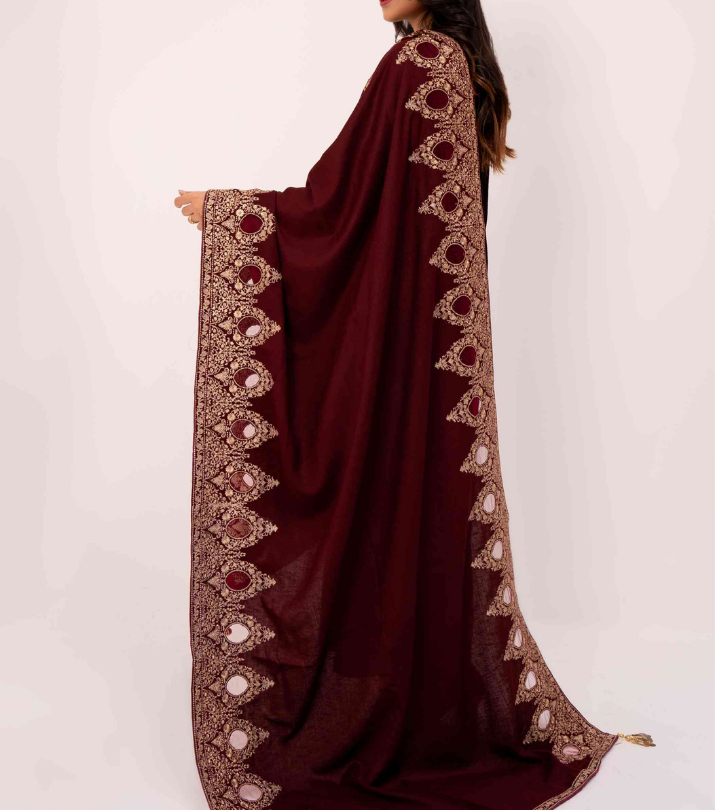 Micro 9000 Velvet Embroidered Shawl