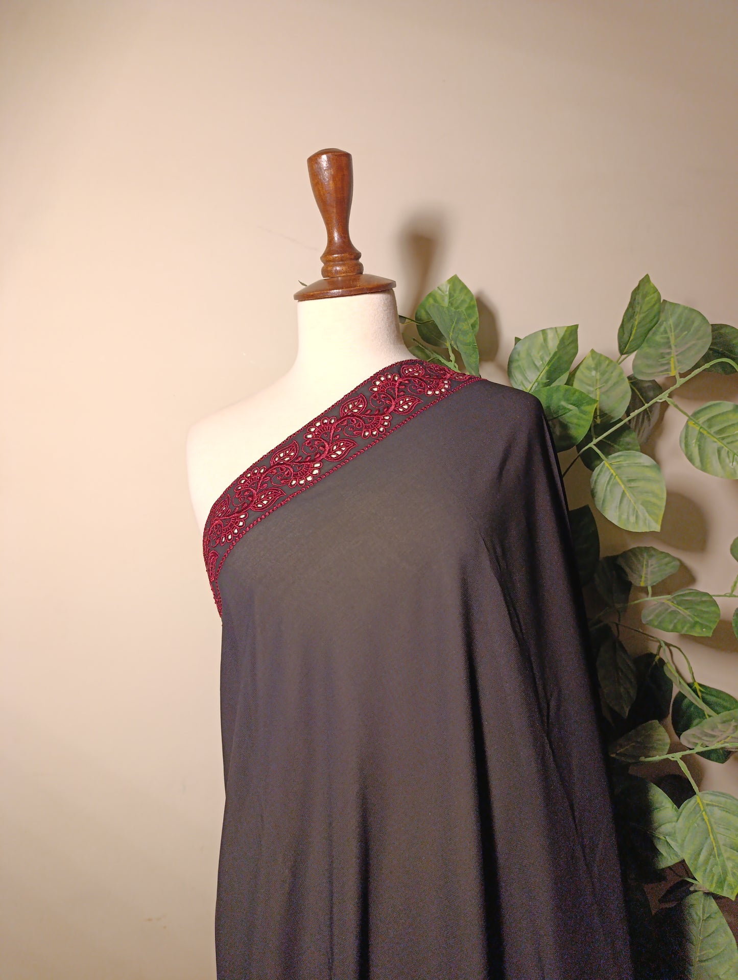 Korean Shafoon Stone & Embroidery Elegance