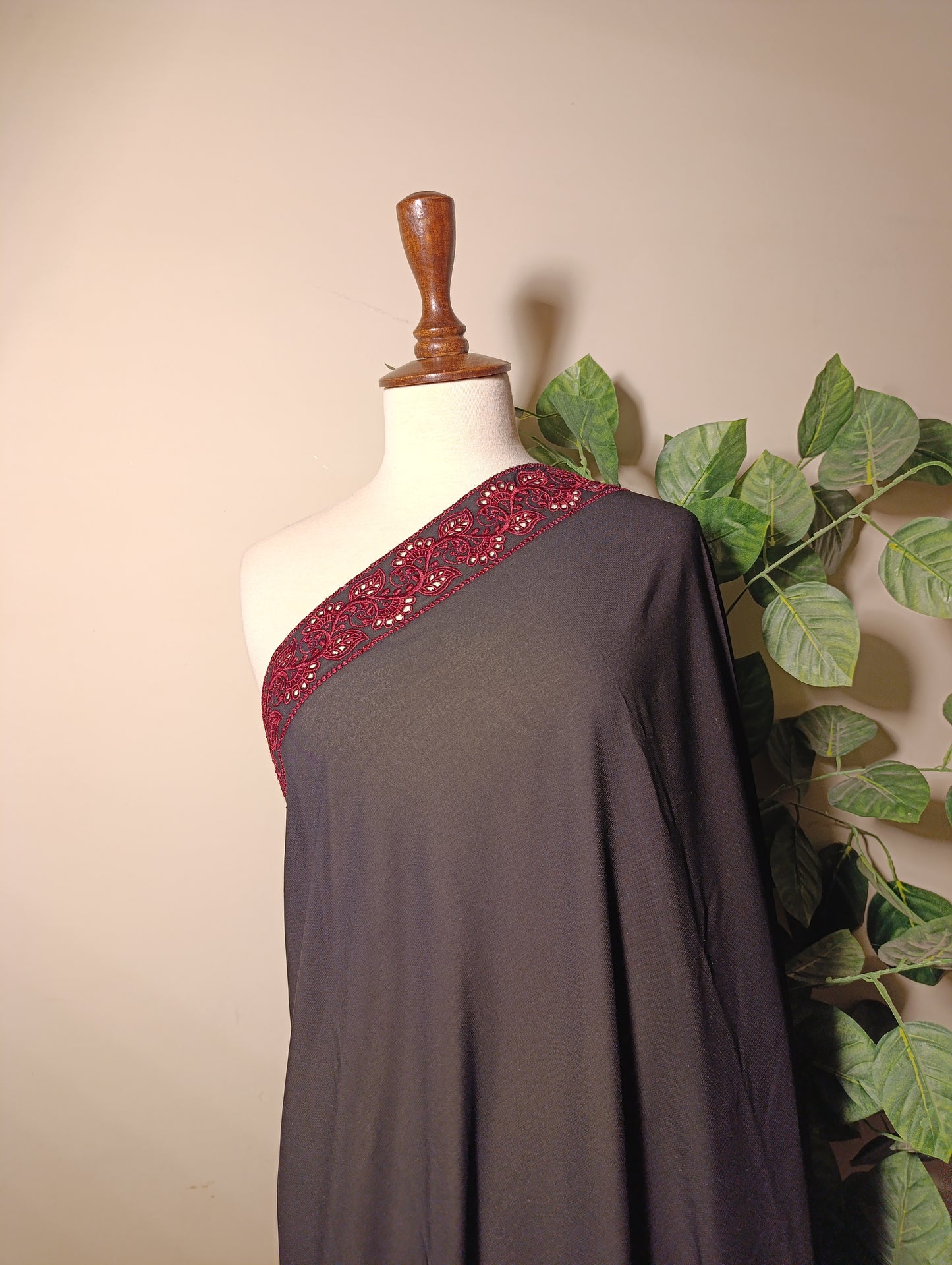 Korean Shafoon Stone & Embroidery Elegance