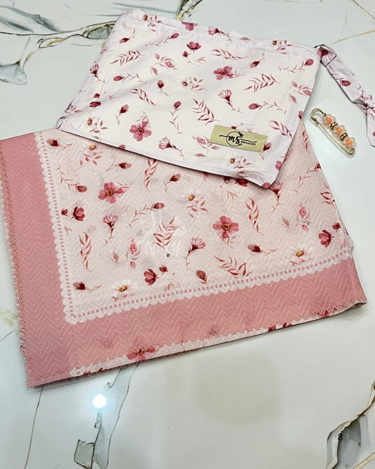 Malaysian Stoler with same print pouch pink