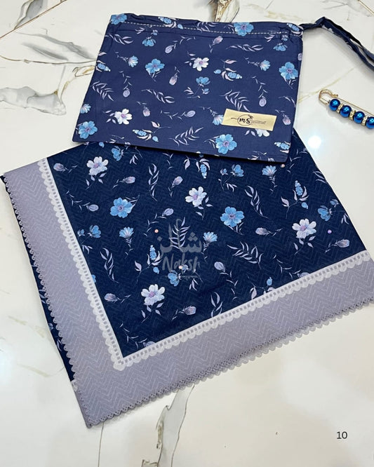 Malaysian Stoler with same print pouch navy