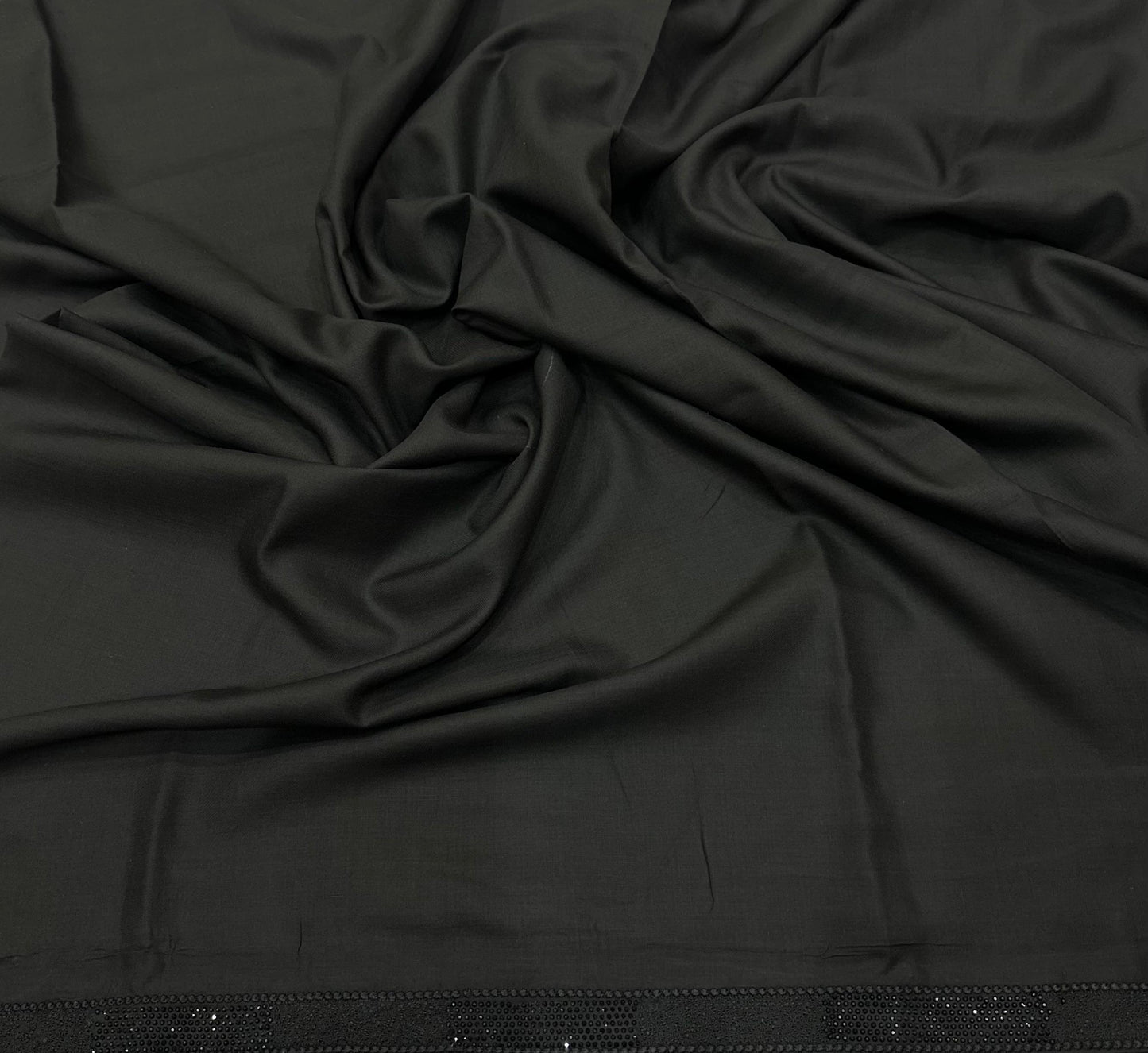 Black embroidered stone pati Shawl
