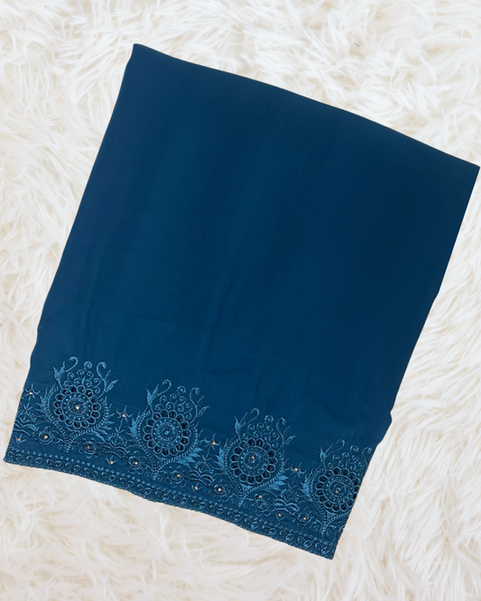 Pure Korean  Chiffon Kavia &  Embroidery   Elegance