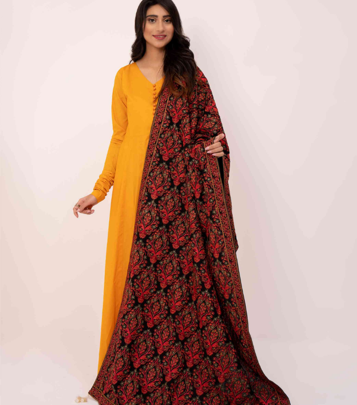 Micro 9000 Velvet Embroidered Shawl