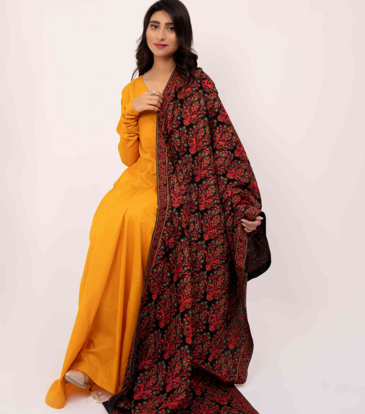 Micro 9000 Velvet Embroidered Shawl