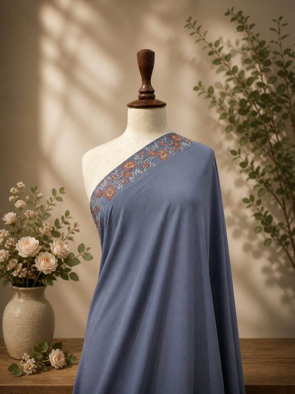 Pure Korean  Chiffon Embroidery Elegance