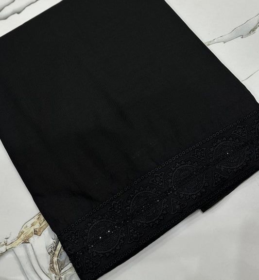 Black stone  embroidered Shawl