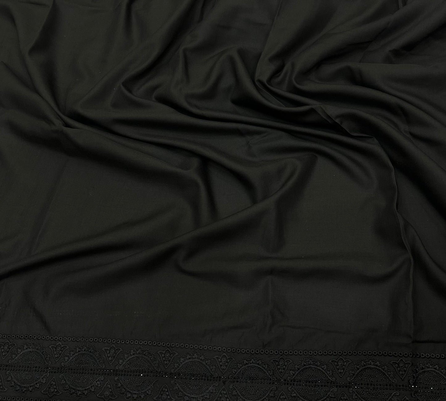 Black stone  embroidered Shawl