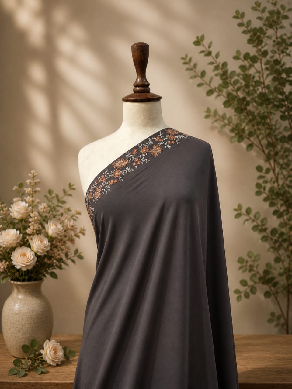 Pure Korean  Chiffon Embroidery Elegance