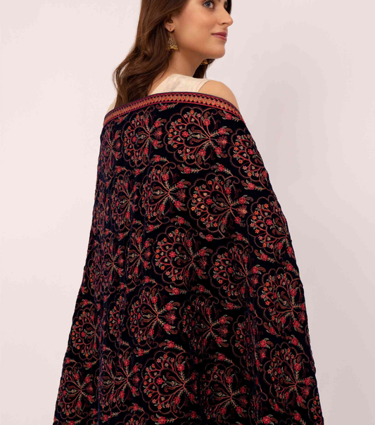 Micro 9000 Velvet Embroidered Shawl