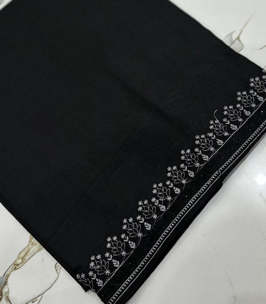 Black flower embroidered Shawl