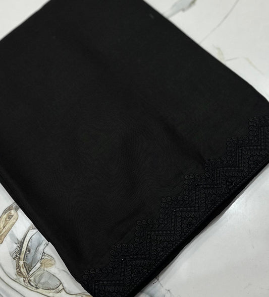 Black embroidered stone shawl