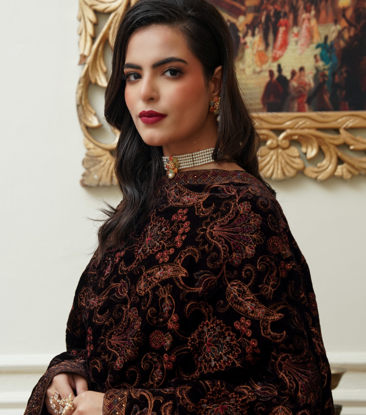 Velvet  Embroidered Shawl