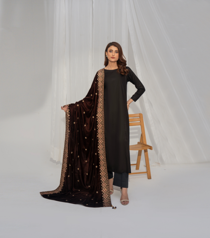 Micro 9000 Velvet Embroidered Shawl