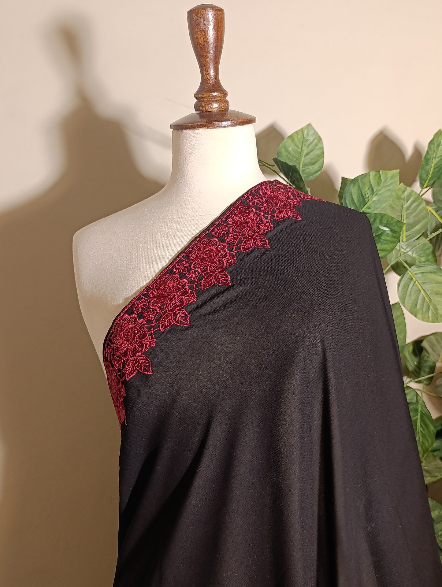 Korean Shafoon  Stone & Embroidery Elegance