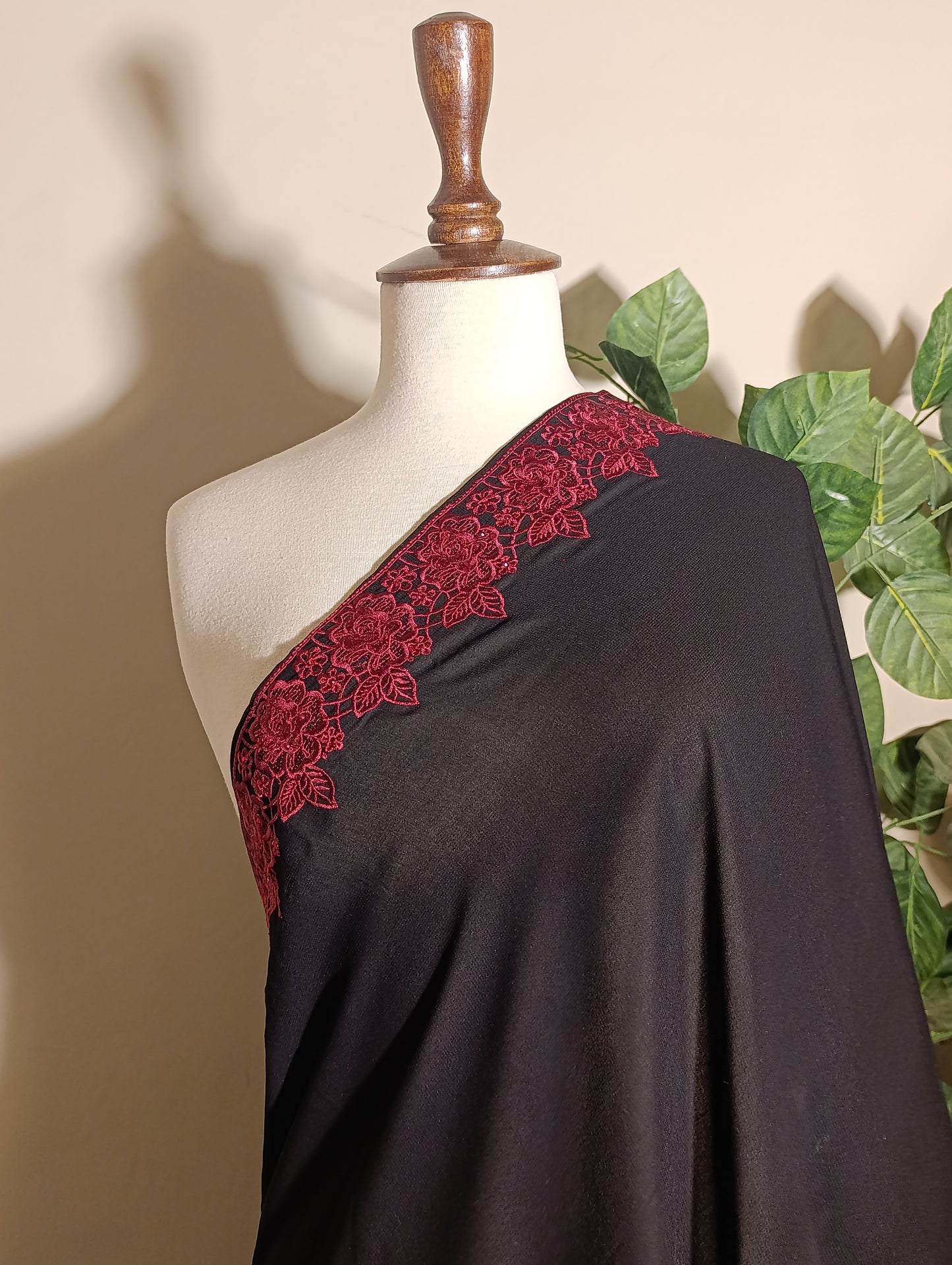 Korean Shafoon  Stone & Embroidery Elegance